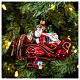 Blown glass Christmas ornament, Santa Claus flying s2