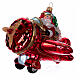 Blown glass Christmas ornament, Santa Claus flying s3