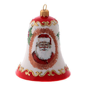 Bell shaped Christmas ball in blown glass, Santa Claus
