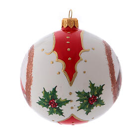 Blown glass Christmas ball with Santa 10 cm