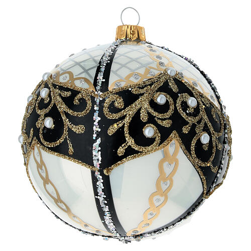 Christmas ball with beads, blown glass, 100 mm 3
