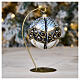 Pallina di Natale in vetro soffiato con perle 100 mm s2