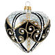 Heart shaped blown glass Christmas ball with pearls 10 cm s4