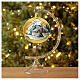 Bola de Natal dourada decoração paisagem vidro soprado 120 mm s4