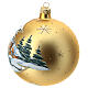 Bola de Natal dourada decoração paisagem vidro soprado 120 mm s5