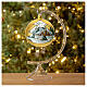 Blown glass Christmas ball with painted village 12 cm s2