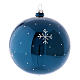Weihnachtsbaumkugel aus mundgeblasenem Glas, Grundfarbe Blau, mit Spiegeleffekt, 120 mm s2