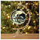 Christmas ball, mirroring effect blue, blown glass, 120 mm s3