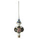 Blown glass tree topper with blue and gold decorations s1