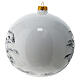 White Christmas ball with Santa, blown glass, 150 mm s4