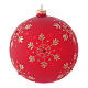 Red Christmas ball in blown glass with snowflakes 15 cm s2