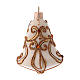 Caixa 3 enfeites árvore de Natal vidro soprado em forma de sino branco e ouro s3