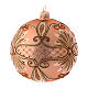 Pink Christmas ball in blown glass with glitter design 12 cm s2