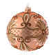 Pink powder Christmas ball in blown glass with glitter design 12 cm s2