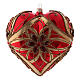 Red heart-shaped Christmas ball of blown glass 150 mm s1