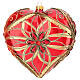 Pallina di Natale forma di cuore rossa in vetro soffiato 150 mm s1