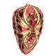 Pallina di Natale forma di cuore rossa in vetro soffiato 150 mm s3