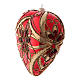 Heart shaped Christmas ball in blown glass with glittered flowers 15 cm s2