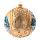 Gold Christmas tree ornament in blown glass with landscape 15 cm s2