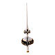 Black and white blown glass tree topper with gold glitter design s1