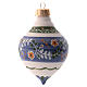 Bola para árvore de Natal azul 100 mm cerâmica Deruta s1