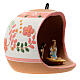 Boule céramique colorée Deruta style rustique ouverte avec Nativité 3 cm décorations rouges 100 mm s3