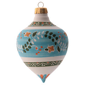 Weihnachtsbaumschmuck aus Deruta-Keramik, hellblau, 120 mm