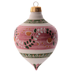 Bombka choinkowa czerwona, ze szpiczastym zakończeniem, 100 mm, ceramika z Deruty