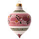 Bola para árvore de Natal cor-de-rosa com ponta 100 mm cerâmica Deruta s2