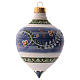 Boule pour sapin Noël bleue avec pointe 100 mm en céramique Deruta s2