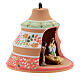 Pine-shaped Christmas tree ornament of Deruta painted ceramic with Holy Family 10x10x10 cm s3