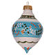 Double-pointed sky blue ball for Christmas in terracotta 120 mm made in Deruta s2