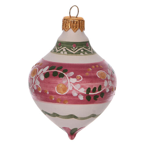 Pink onion Christmas finial ornament in terracotta 10 cm 2