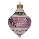 Bombka bożonarodzeniowa dwuostrzowa z terakoty Deruta – 60 mm, fioletowa s1