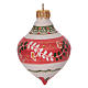 Double-pointed red ball for Christmas in terracotta 100 mm made in Deruta s1