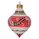 Double-pointed red ball for Christmas in terracotta 100 mm made in Deruta s2