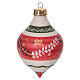 Bombka bożonarodzeniowa ze spiczastym zakończeniem z terakoty Deruta – 70 mm, czerwona s1