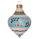 Double-pointed sky blue ball for Christmas in terracotta 100 mm made in Deruta s1