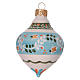 Double-pointed sky blue ball for Christmas in terracotta 100 mm made in Deruta s2