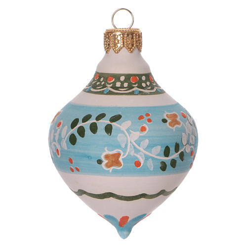 Light blue onion Christmas ornament in terracotta 10 cm 1