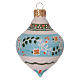 Light blue onion Christmas ornament in terracotta 10 cm s1