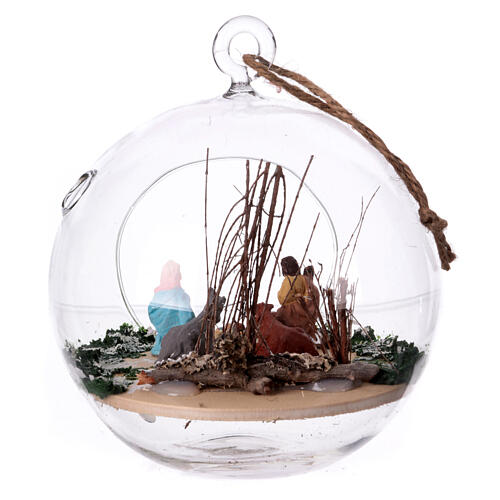 Glass ball with Nativity scene 130 mm Deruta 4