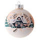 Blown glass Christmas ball with winter landscape 8 cm s1