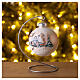 Blown glass Christmas ball with winter landscape 8 cm s2