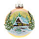 Gold ball with winter landscape 8 cm s1