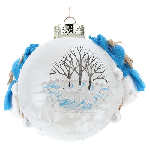 Christmas tree ball with snowmen 80 mm 3