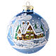 Blown glass christmas ball with landscape 8 cm s1