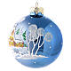 Blown glass christmas ball with landscape 8 cm s3