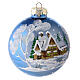 Blown glass christmas ball with landscape 8 cm s4