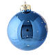 Blown glass christmas ball with landscape 8 cm s5